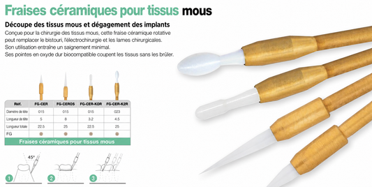 Fraises céramiques pour tissus mous. La fraise 150€