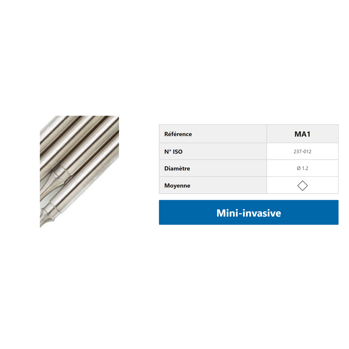 Fraise diamantée mini-invasive — Plaquette de 6